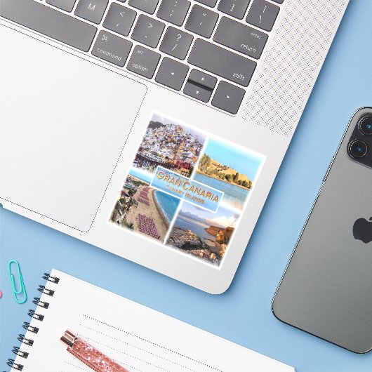 ES Gran Canaria - Las Palmas - Dunes de Maspalomas Sticker (Laptop met iPhone)