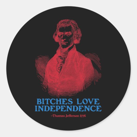 ES Love Independence Founding Fathers Funny 4th of Ronde Sticker (Voorkant)