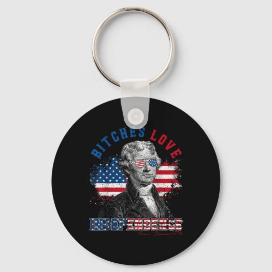 ES Love Independence Funny 4th of July Verenigde S Sleutelhanger (Voorkant)
