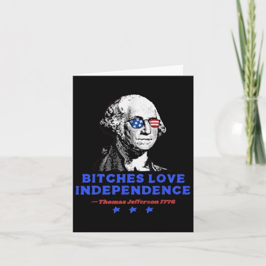 ES Love Independence Funny Founding Fathers 4e van Kaart (Voorkant)