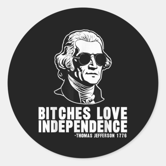 ES Love Independence Thomas Jefferson Happy 4th Of Ronde Sticker (Voorkant)