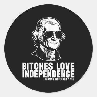 ES Love Independence Thomas Jefferson Happy 4th Of Ronde Sticker