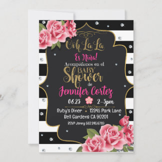 Es niña invitacion de baby shower kaart