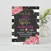 Es niña invitacion de baby shower kaart (Staand voorkant)