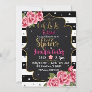 Es niña invitacion de baby shower kaart