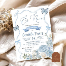 Es Nina Mexicaanse Bloem Blauwe Boog Baby Shower