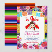 es niña Mexican Spain Girl Baby shower Kaart (Voorkant / Achterkant)