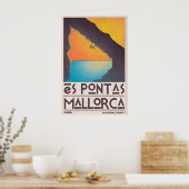 Es Pontas Klimrekposter Retro Mallorca Reizen Poster (Keuken)