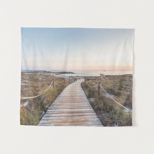 Es Pujols-strand op zonsopgang Wandkleed (Voorkant (horizontaal))