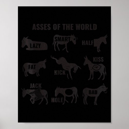 Es The World Funny Lazy Smart Half Fat Kick Kiss Poster (Voorkant)