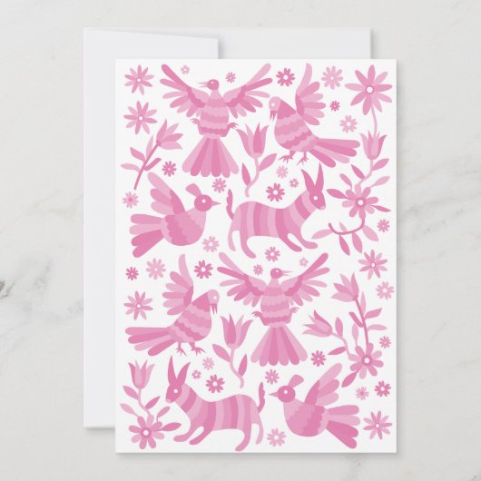 Es una invitación rosa otomí Chica Aankondiging (Achterkant)