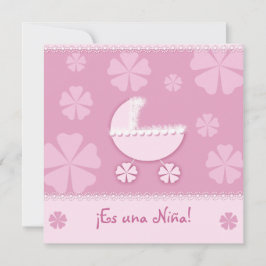 Es una Niña 01 - Invitación Kaart