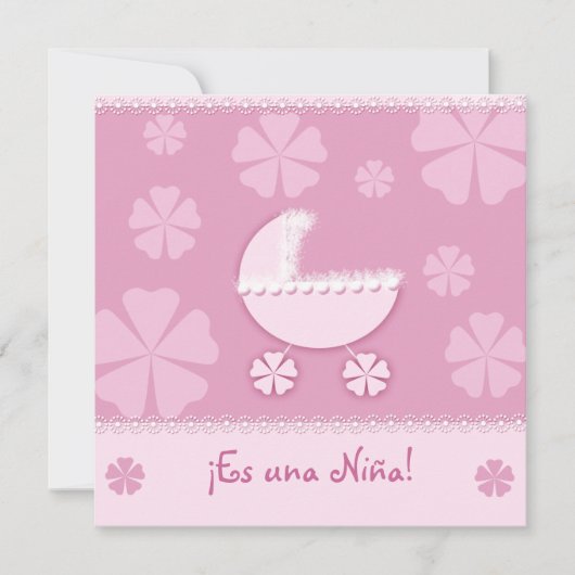 Es una Niña 01 - Invitación Kaart (Voorkant)