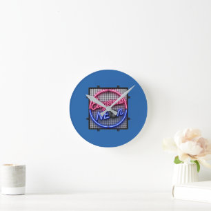 Esageroma Neon - Retro 1980s Synthwave Ontwerp Ronde Klok