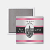 ESB Bewaar de datum Wit Roze Magneet (Voorkant / Achterkant)