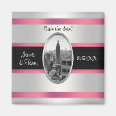 ESB Bewaar de datum Wit Roze Magneet (Voorkant)