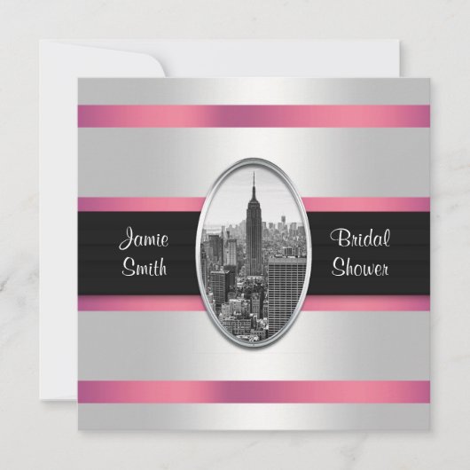 ESB Bruiloft Uitnodiging Wit Roze (Voorkant)