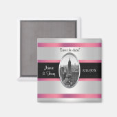 ESB Save the Date Wit Roze Magneet (Voorkant / Achterkant)