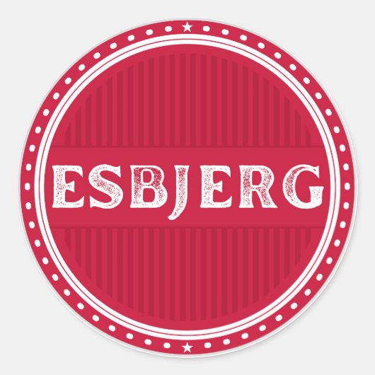 Esbjerg City Pride Emblem – Danish Identity Ronde Sticker (Voorkant)
