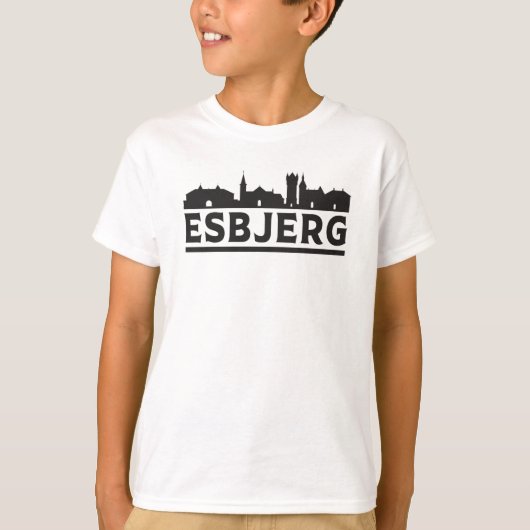 Esbjerg Denemarken Stad Skyline Cityscape Travel G T-shirt (Voorkant)