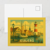Esbjerg Man Ontmoet Zee Briefkaart (Voorkant / Achterkant)