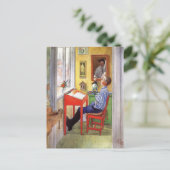 Esbjorn doet zijn thuiswerk door Carl Larsson Briefkaart (Staand voorkant)