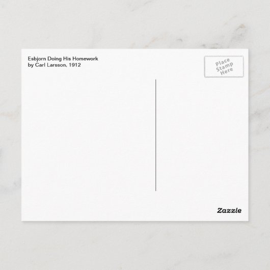 Esbjorn doet zijn thuiswerk door Carl Larsson Briefkaart (Achterkant)