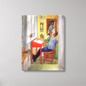 Esbjorn doet zijn thuiswerk door Carl Larsson Canvas Afdruk (Voorkant)
