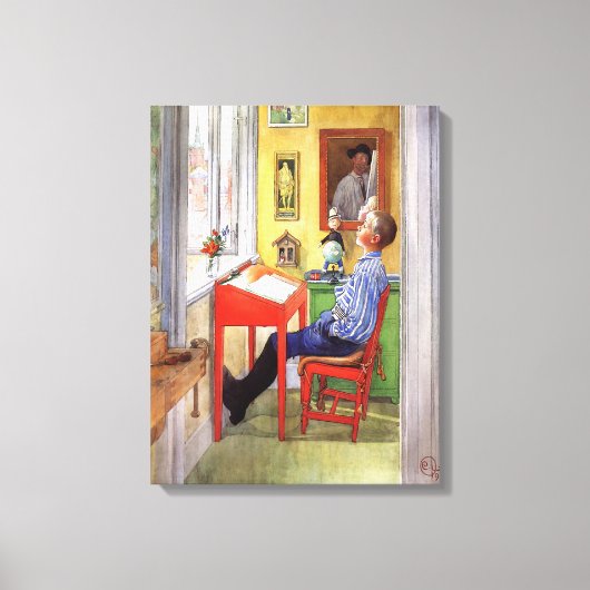 Esbjorn doet zijn thuiswerk door Carl Larsson Canvas Afdruk (Voorkant)