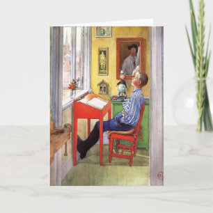 Esbjorn doet zijn thuiswerk door Carl Larsson Kaart