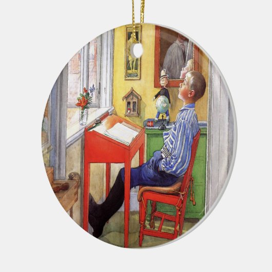 Esbjorn doet zijn thuiswerk door Carl Larsson Keramisch Ornament (Links)
