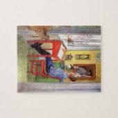 Esbjorn doet zijn thuiswerk door Carl Larsson Legpuzzel (Horizontaal)