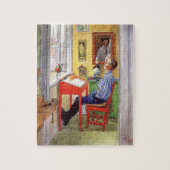 Esbjorn doet zijn thuiswerk door Carl Larsson Legpuzzel (Verticaal)
