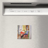 Esbjorn doet zijn thuiswerk door Carl Larsson Magneet (Insitu (Vaatwasser))