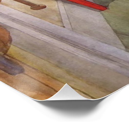 Esbjorn doet zijn thuiswerk door Carl Larsson Poster (Hoek)