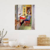 Esbjorn doet zijn thuiswerk door Carl Larsson Poster (Keuken)