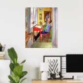 Esbjorn doet zijn thuiswerk door Carl Larsson Poster (Thuiskantoor)