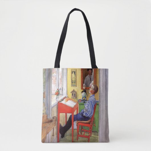 Esbjorn doet zijn thuiswerk door Carl Larsson Tote Bag (Voorkant)