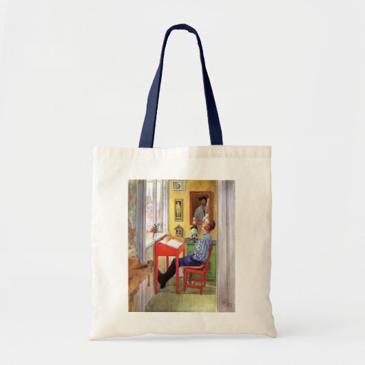 Esbjorn doet zijn thuiswerk door Carl Larsson Tote Bag (Voorkant)