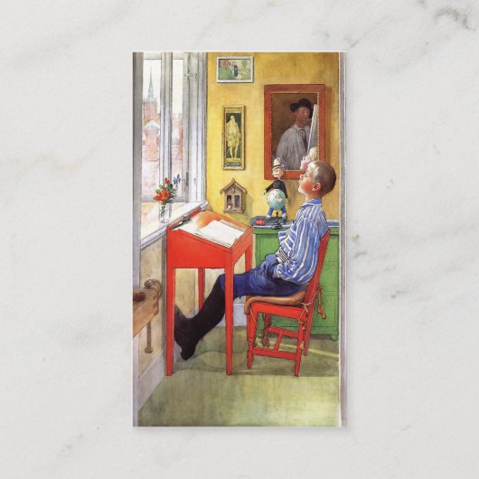 Esbjorn doet zijn thuiswerk door Carl Larsson Visitekaartje (Achterkant)