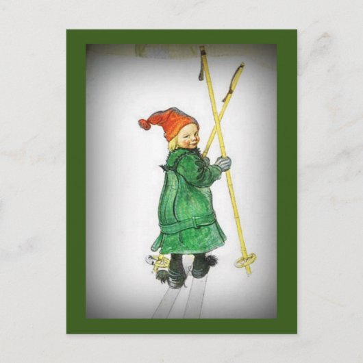 Esbjorn over Skis - Esbjorn Auf Skiern Briefkaart (Voorkant)