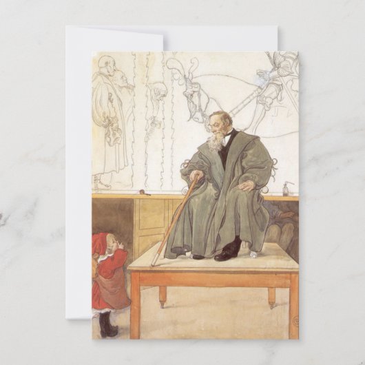 Esborjn en haar grootvader (meisje en opa) kaart (Voorkant)