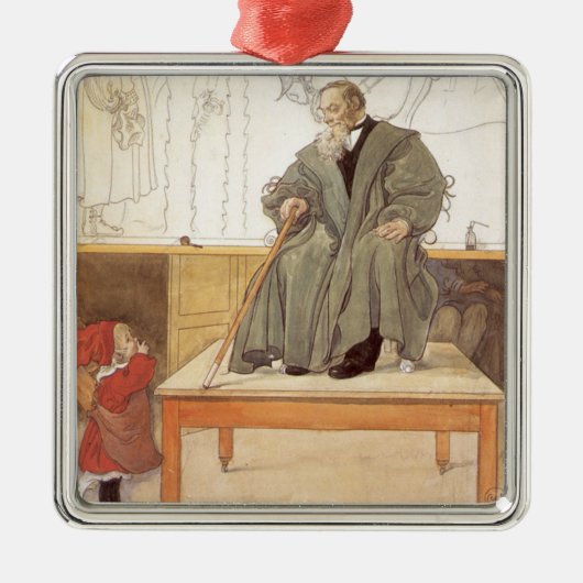 Esborjn en haar grootvader (meisje en opa) metalen ornament (Voorkant)