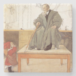 Esborjn en haar grootvader (meisje en opa) stenen onderzetter