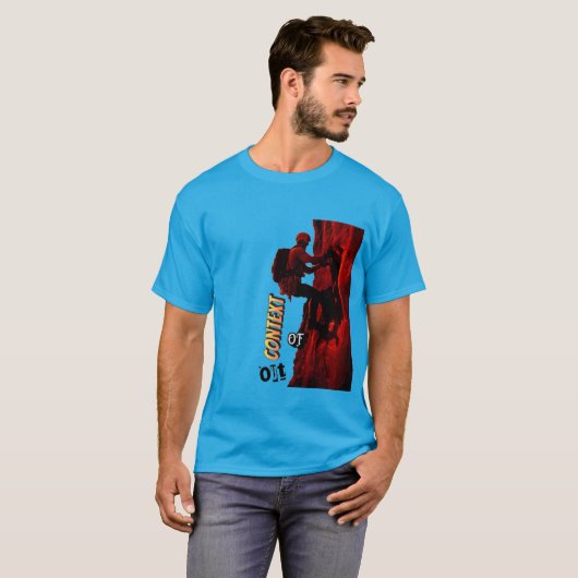 Escalador rojo fuera de contexto t-shirt (Voorkant volledig)