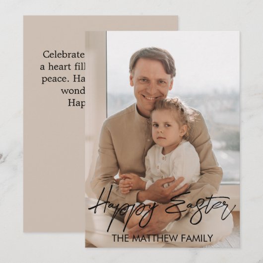 Escalante Pasen, vader familie Calligrafie foto Feestdagenkaart (Voorkant / Achterkant)
