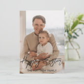 Escalante Pasen, vader familie Calligrafie foto Feestdagenkaart (Staand voorkant)