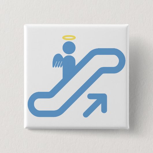 Escalator, geen trap vierkante button 5,1 cm (Voorkant)
