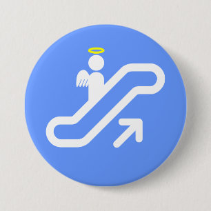 Escalator naar de hemel! ronde button 7,6 cm