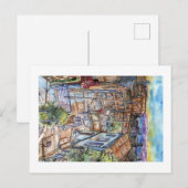 Escalera al plan de Valparaíso (acuarela). Briefkaart (Voorkant / Achterkant)